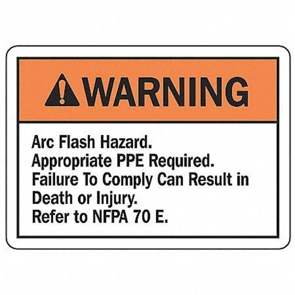 Brady Arc Flash Warning Label, 3 1/2 in Height, 5 in Width, Polyester, Horizontal Rectangle, English - EL-1
