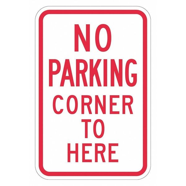 Lyle No Parking Here To Corner Sign, 18" x 12, T1-2925-HI_12x18 - T1-2925-HI_12X18