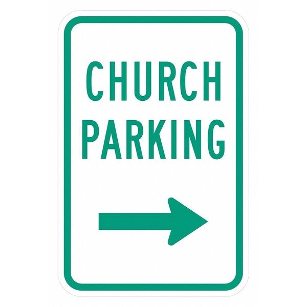 Lyle Church Parking Sign, 18" x 12, T1-1482-EG_12x18 - T1-1482-EG_12X18