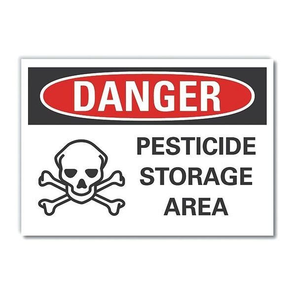Lyle Pesticide Danger Reflective Label, 5 in H, 7 in W, English, LCU4-0223-RD_7X5 - LCU4-0223-RD_7X5