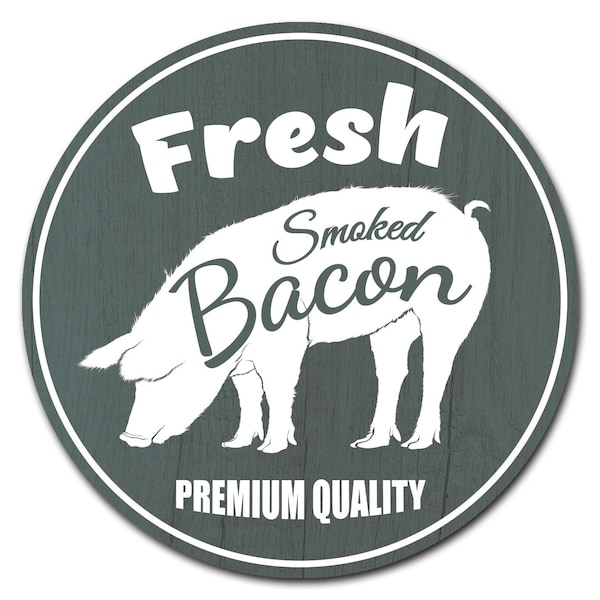 Signmission Farmers Market Fresh Smoked Bacon Circle Vinyl Laminated Decal, D-16-CIR-Fresh Smoked Bacon - D-16-CIR-FRESH SMOKED BACON
