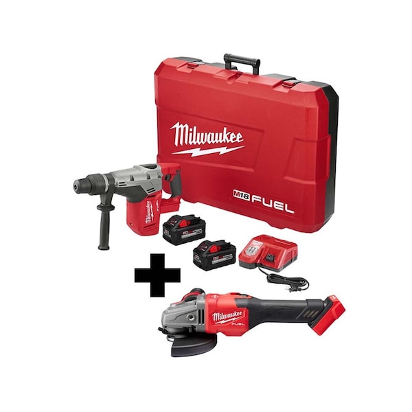 Milwaukee Tool M18 Hammer Drill Kit, M18 Grinder Kit - 2717-22HD, 2981-20