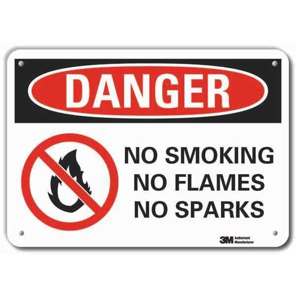 Lyle No Smoking Sign, 10" H, 14 in W, Horizontal Rectangle, English, LCU4-0205-RA_14x10 - LCU4-0205-RA_14X10