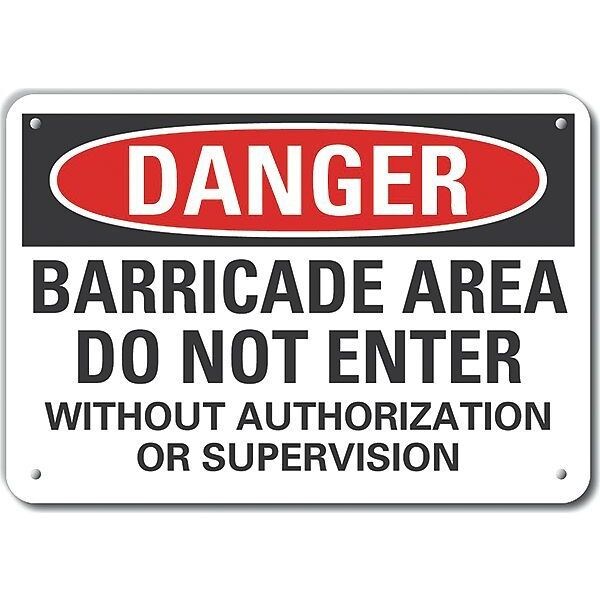 Lyle Aluminum Do Not Enter Danger Sign, 7 in Height, 10 in Width, Aluminum, Vertical Rectangle, English - LCU4-0685-NA_10X7