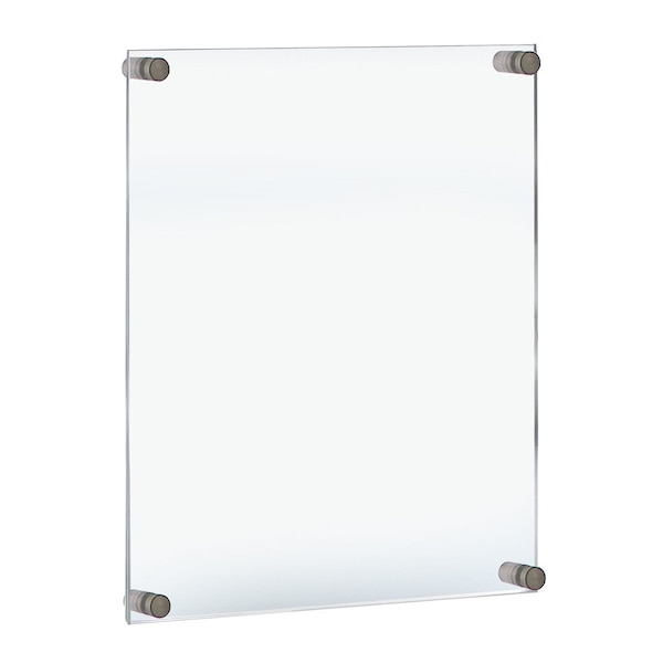 Azar Displays Floating Acrylic Wall Frame, Silver, Holds 22" x 28", Overall 26" x 32" - 105530