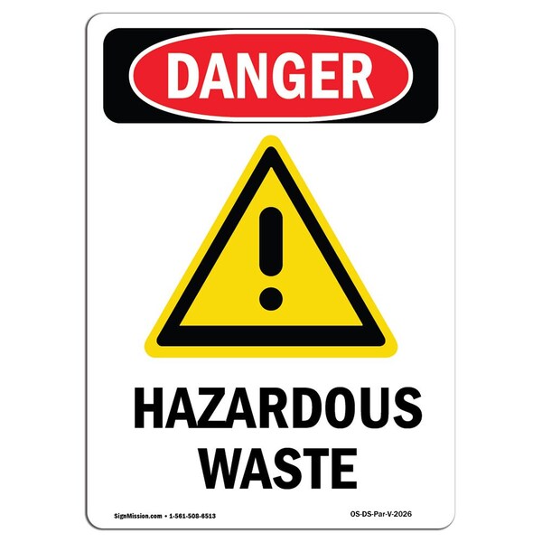Signmission Safety Sign, OSHA Danger, 5" Height, Portrait, D-35-V-2026 - OS-DS-D-35-V-2026