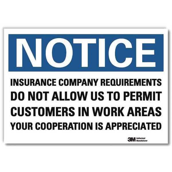 Lyle Notice Sign, 5 in H, 7 in W, Reflective Sheeting, Horizontal Rectangle, English, U5-1276-RD_7X5 - U5-1276-RD_7X5