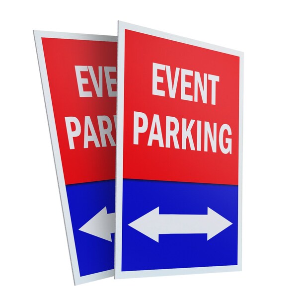 Signmission Event Parking With Double Arrow, A-Frame & 2 Sign Inserts, Heavy-Duty Plastic Frame - SBHD-C-2436-EVENTPARKINGWITHDOUBLEARROW
