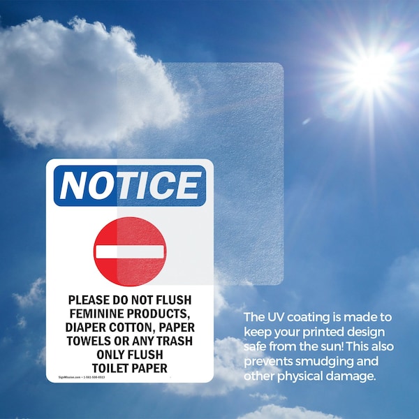 Signmission Please Do Not Flush Sign With Symbol, 18 in W x Rectangle, Vinyl Decal - OS-2PACK-NS-D-1824-V-17383