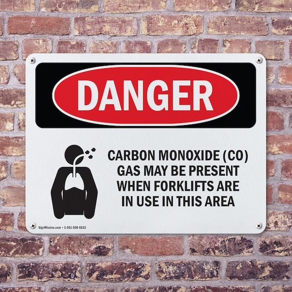 Signmission Carbon Monoxide CO Gas May Danger Sign, Aluminum, 24in W x 18in L, 2PK - OS-2PACK-DS-A-1824-L-2415