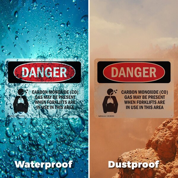 Signmission Carbon Monoxide CO Gas May Danger Sign, Aluminum, 24in W x 18in L, 2PK - OS-2PACK-DS-A-1824-L-2415
