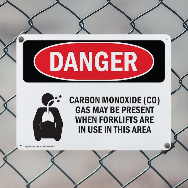 Signmission Carbon Monoxide CO Gas May Danger Sign, Aluminum, 24in W x 18in L, 2PK - OS-2PACK-DS-A-1824-L-2415