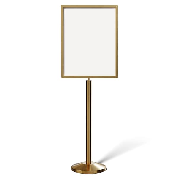 Montour Line Sign Frame Floor Standing 22 x 28 in. V Satin Brass Steel - FS200-2228-V-SB