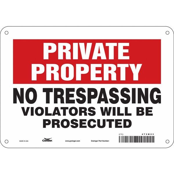 Condor Safety Sign, 7 in Height, 10 in Width, Aluminum, Vertical Rectangle, English, 473M23 - 473M23