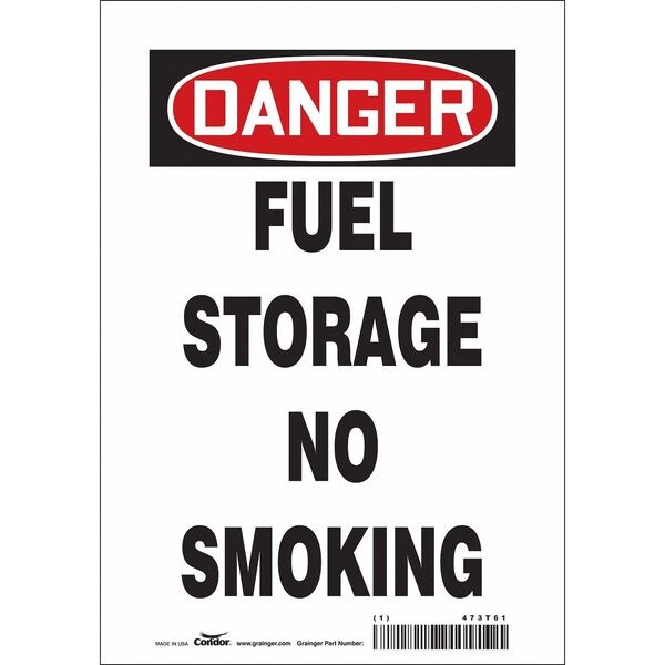 Condor Safety Sign, 10" H, 7 in W, Vinyl, Horizontal Rectangle, English, 473T61 - 473T61