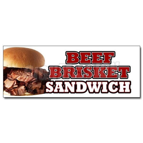 Signmission BEEF BRISKET SANDWICH DECAL sticker slow cooked bar b que texas smoked, D-12 Beef Brisket Sandwich - D-12 BEEF BRISKET SANDWICH