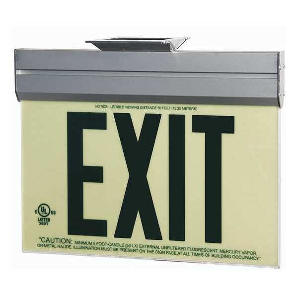 Zoro Select Exit Sign, 7 1/2 in x 13 in, Plastic, GRAN11408 - GRAN11408