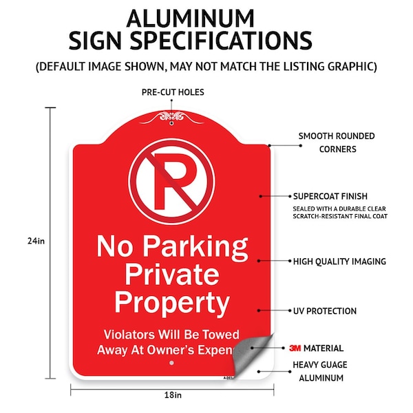 Signmission Private Driveway No Turn Around Or Trespassing No Exceptions W/ Stop Alum Sign, 24" H, RW-1824-9922 - A-DES-RW-1824-9922