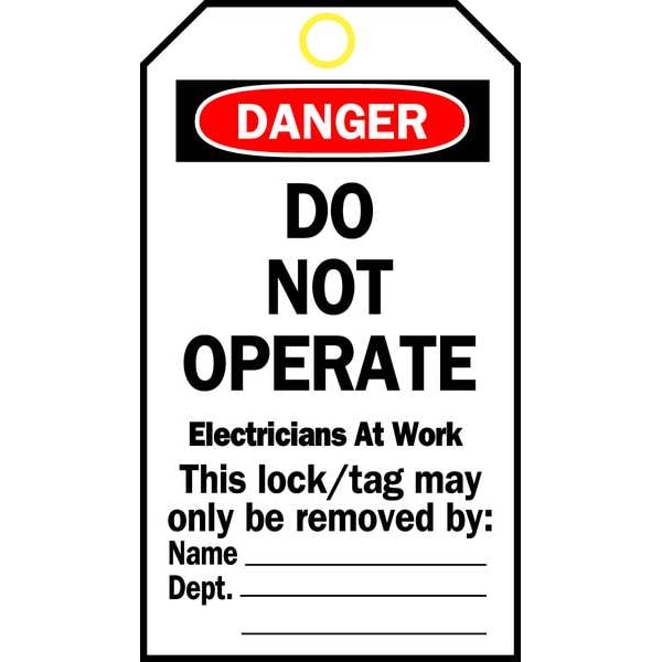 Brady Danger Tag, 5-1/2 x 3 In, Hd Polyest, PK25, 65504 - 65504