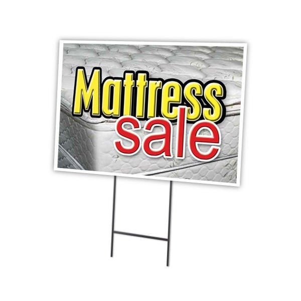 Signmission Matress Sale Yard Sign & Stake outdoor plastic coroplast window, C-1216-DS-Matress Sale - C-1216-DS-MATRESS SALE
