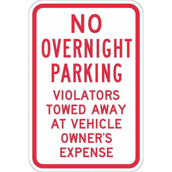Lyle No Overnight Parking Sign, 18" x 12, T1-1055-DG_12x18 - T1-1055-DG_12X18