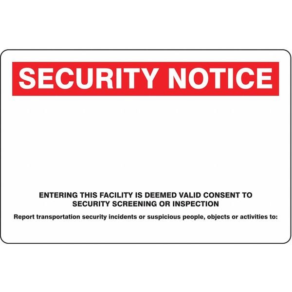 Accuform MARSEC Sign Kit, 24 in Height, 36 in Width, Galvanized Steel, Vinyl, Rectangle, English - MASE530