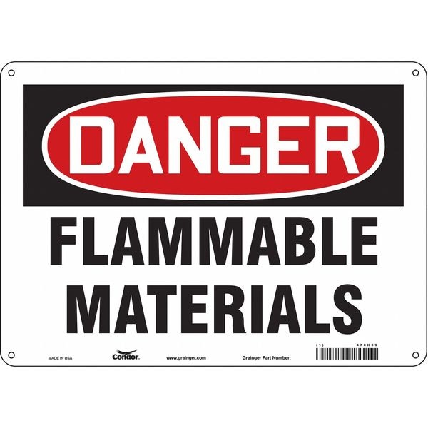 Condor Danger Sign, 10 in H, 14 in W, Polyethylene, Horizontal Rectangle, English, 478H59 - 478H59
