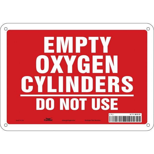 Condor Safety Sign, 7 in Height, 10 in Width, Aluminum, Vertical Rectangle, English, 471M85 - 471M85