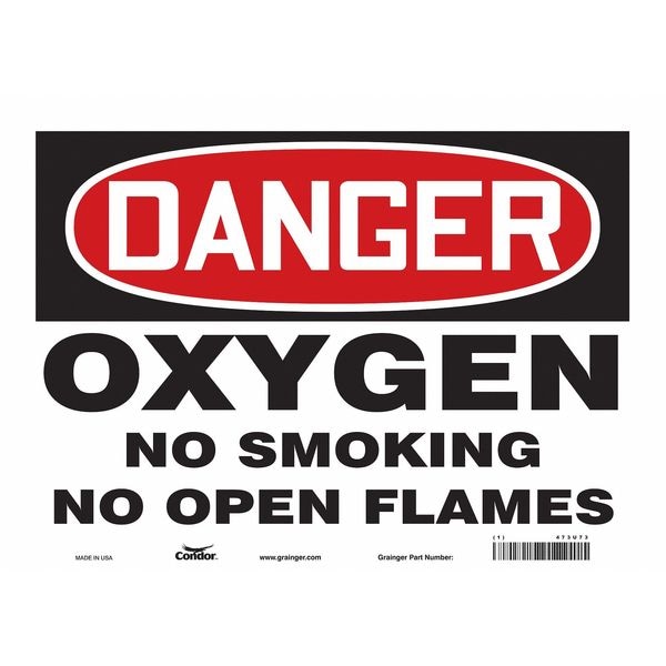 Condor No Smoking Sign, 10" H, 14 in W, Vinyl, Horizontal Rectangle, English, 473U73 - 473U73