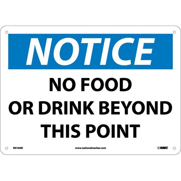 Nmc Notice No Food Or Drink Beyond This Point Sign, N310AB - N310AB