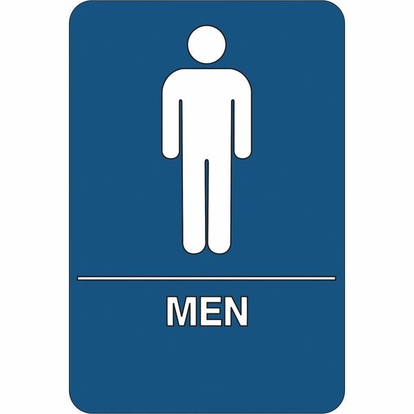 Partners Brand Men Restroom, ADA, Plastic Sign, 9"x6", 9" Width, 1/4" ABS Plastic - SN102