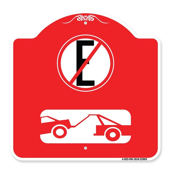 Signmission Spanish Parking Control Sign No Estacionar No Parking, Red & White Alum Sign, 18" H, RW-1818-22883 - A-DES-RW-1818-22883