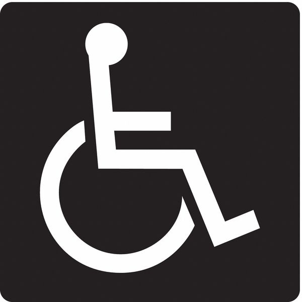 Condor No Header, WHEELCHAIR SYMBOL, 6 in W x 6 in H, Square, Modified Acrylic - 486G52