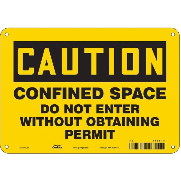 Condor Safety Sign, 7 in H x 10 in W, Fiberglass, Vertical Rectangle - 465G43