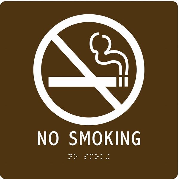 Condor No Header, NO SMOKING, 8 in W x 8 in H, Square, Modified Acrylic - 486G60