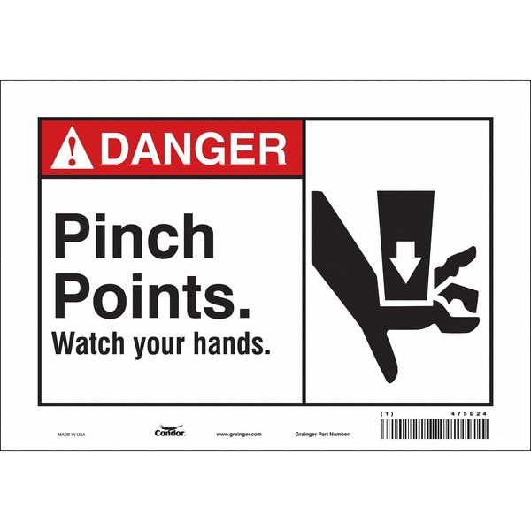 Condor Safety Sign, 7 in Height, 10 in Width, Vinyl, Vertical Rectangle, English, 475D24 - 475D24