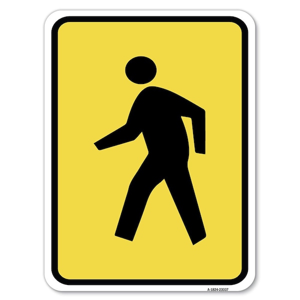 Signmission Pedestrian Crossing Symbol Heavy-Gauge Aluminum Rust Proof Parking Sign, 18" x 24", A-1824-23337 - A-1824-23337