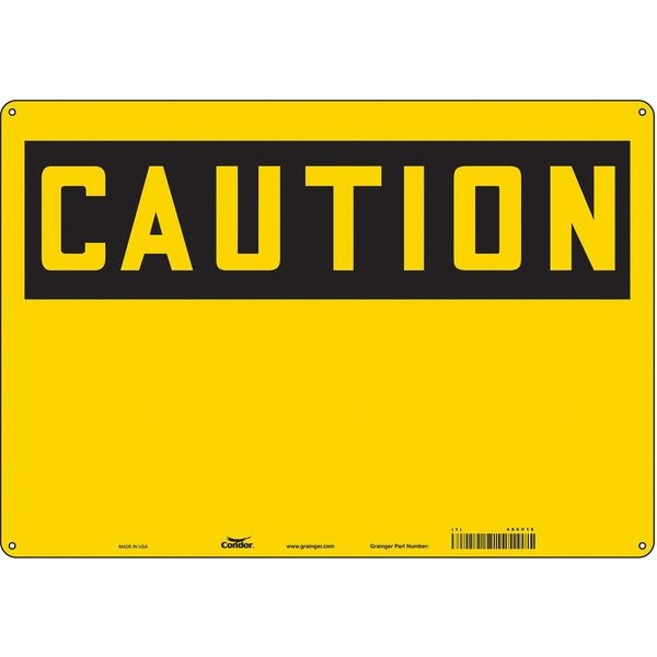 Condor Caution Sign, 20" W, 14" H, English, Plastic, Yellow - 486V16