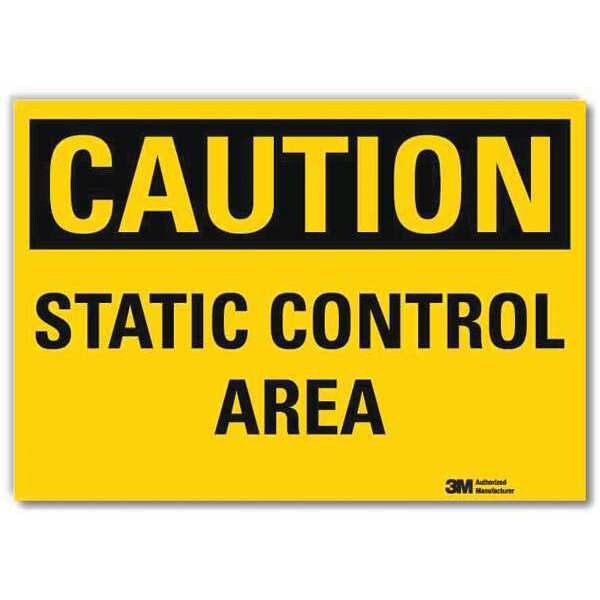 Lyle Safety Sign, Static Control Area, 10 in. W - U4-1680-RD_10X7