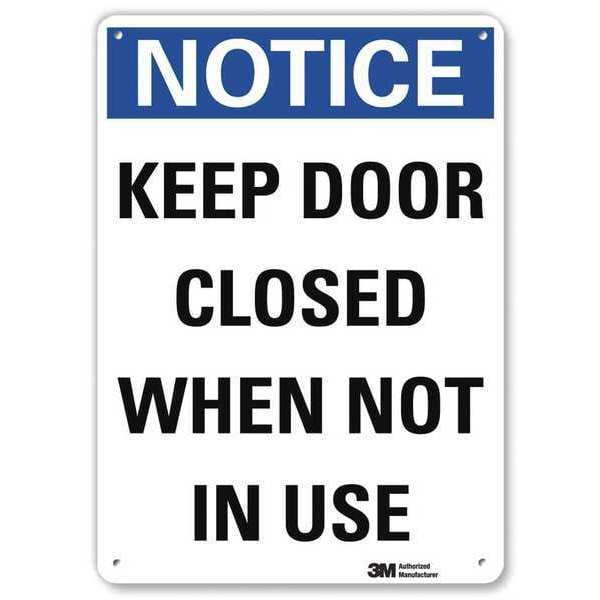 Lyle Notice, Keep Door Closed When Not In Use, 10 in x 7 in, Aluminum, U5-1288-NA_7x10 - U5-1288-NA_7X10
