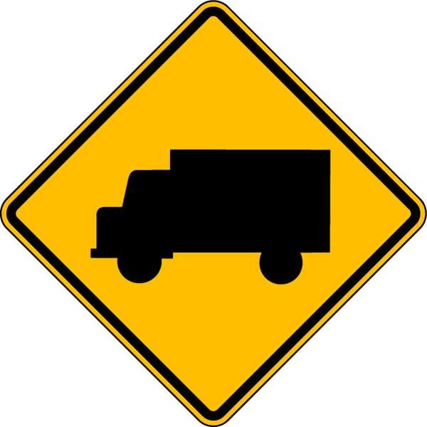 Lyle Truck Pictogram Traffic Sign, 30 in H, 30 in W, Aluminum, Diamond, No Text, W11-10-30HA - W11-10-30HA