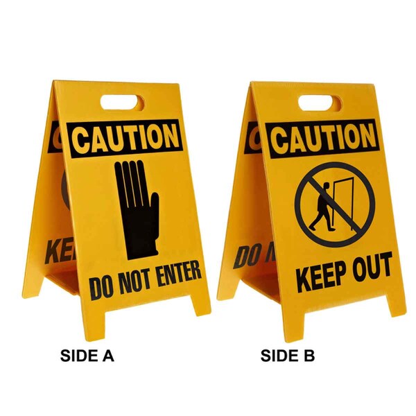 Brady Floor Stand Sign, 20" H, 12" W, Plastic, Rectangle, English, 92286 - 92286