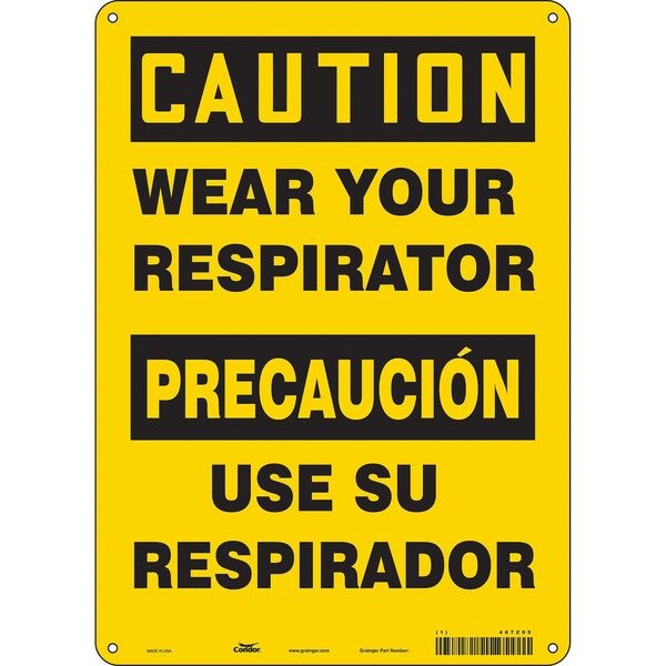 Condor Safety Sign, 14 in Height, 10 in Width, Vinyl, Vertical Rectangle, English, Spanish, 467Z05 - 467Z05