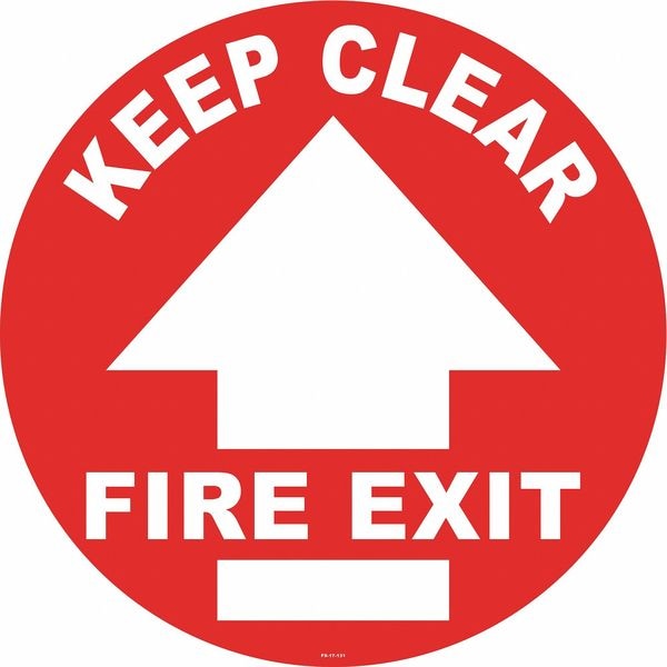 Stranco Floor Sign, 17 in H, 17 in W, Vinyl, Circle, English, FS-17-131 - FS-17-131