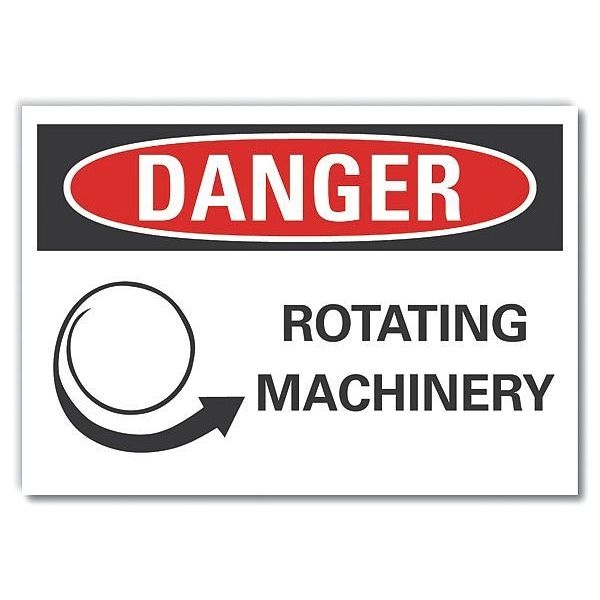 Lyle Danger Sign, 3 1/2 in Height, 5 in Width, Polyester, Horizontal Rectangle, English - LCU4-0264-ND_5X3.5
