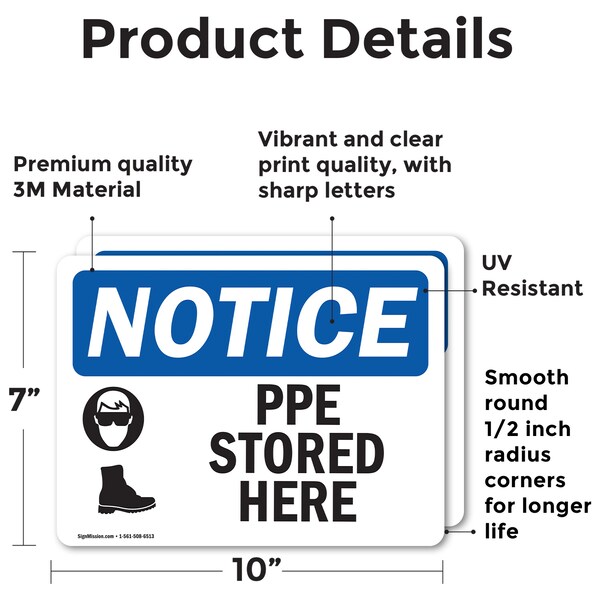 Signmission 7 in Height, 10 in Width, Vinyl Decal, Rectangle - OS-2PACK-NS-D-710-L-17776
