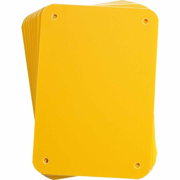 Brady Blank Sign, 6-1/4" W, 4-1/4" H, No Text, Plastic, Yellow - 13621