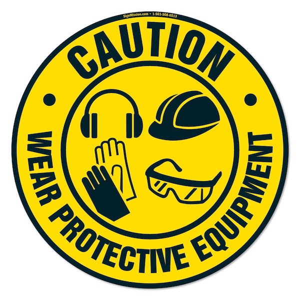Signmission Wear Protective Equipment 5 16in Non-Slip Floor Marker, 16" x 16", FD-C-16-99870 - FD-C-16-99870