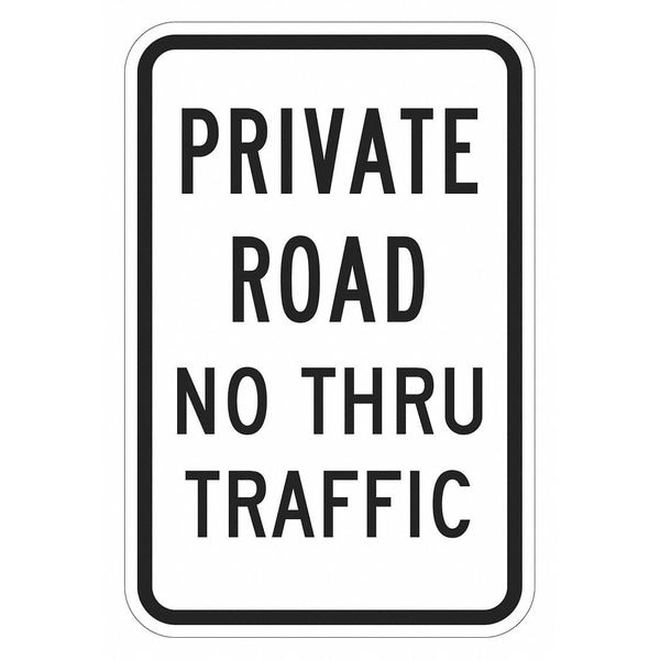 Lyle Private Drive & Road Traffic Sign, 24 in H, 18 in W, Aluminum, Vertical Rectangle, T1-1019-EG_18x24 - T1-1019-EG_18X24