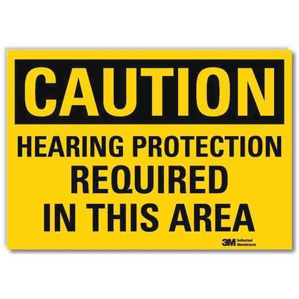 Lyle Safety Sign, Hearing Protectin Area, 14inW - U4-1400-RD_14X10